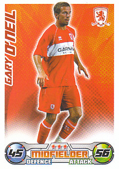 Gary O'Neil Middlesbrough 2008/09 Topps Match Attax #207
